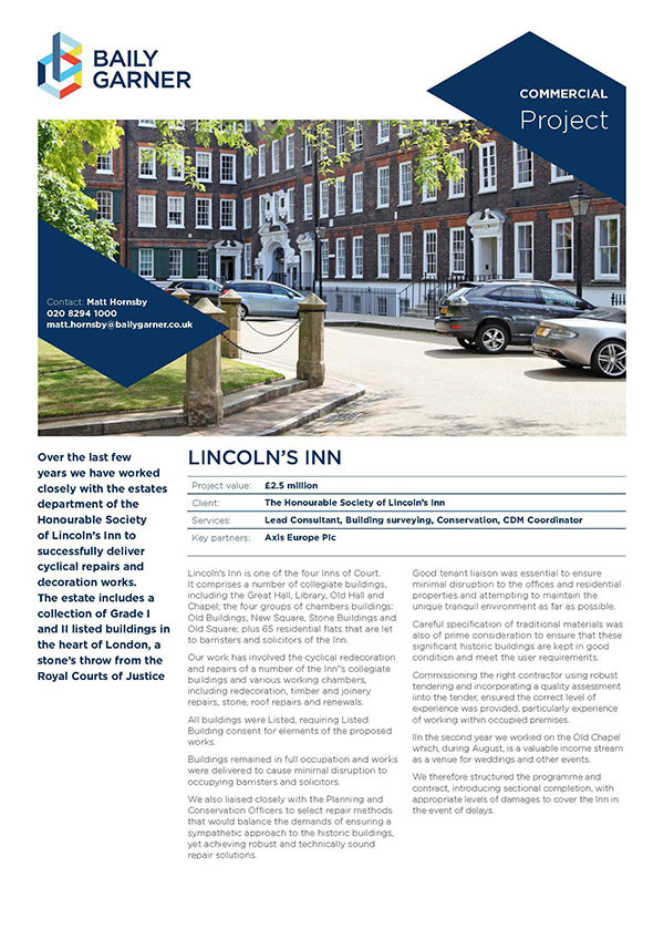 Lincoln's Inn Project